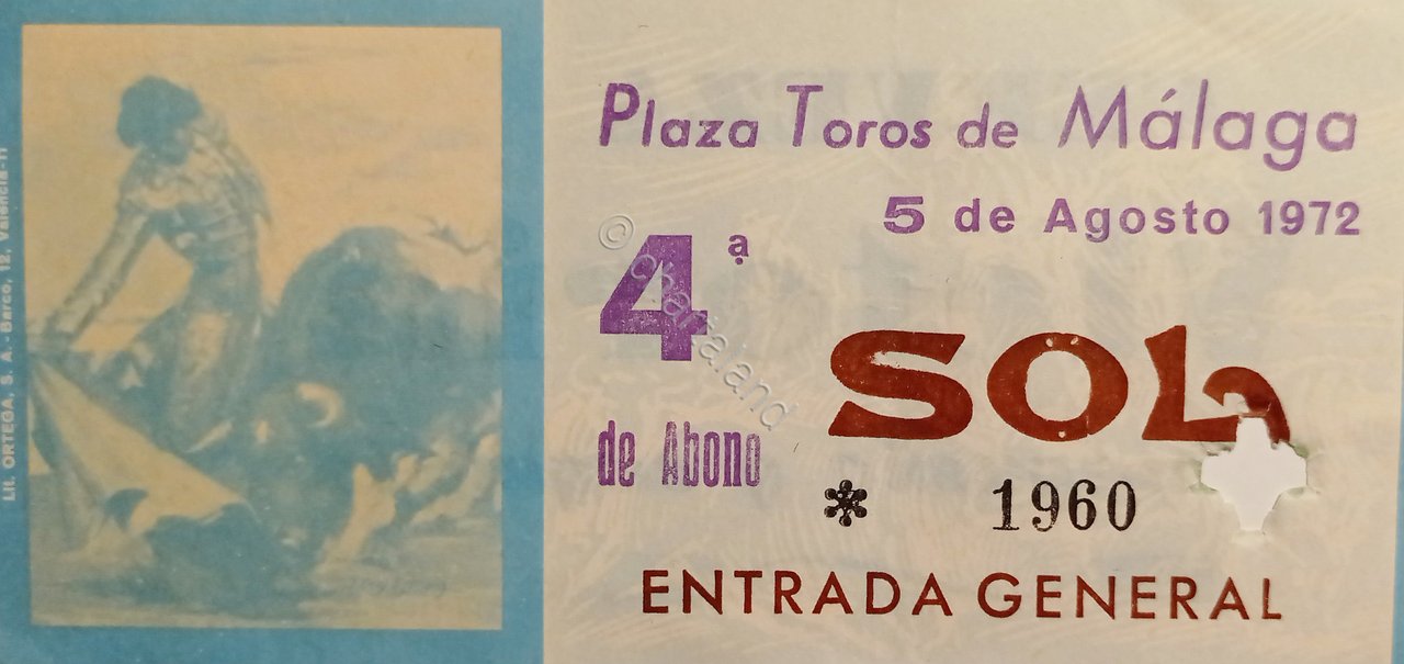 Biglietto Corrida - Plaza Toros de Malaga - 5 de …