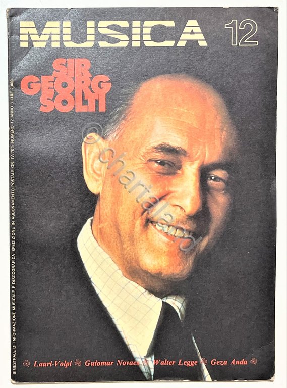 Bimestrale - Musica N. 12 - 1979 Copertina Sir Georg …