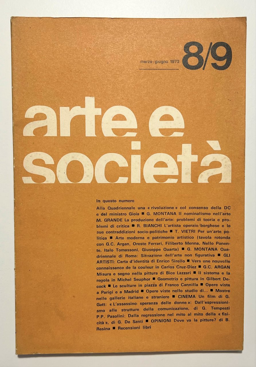 Bimestrale d'Arte Cultura Sociologia - Arte e Società - n. …