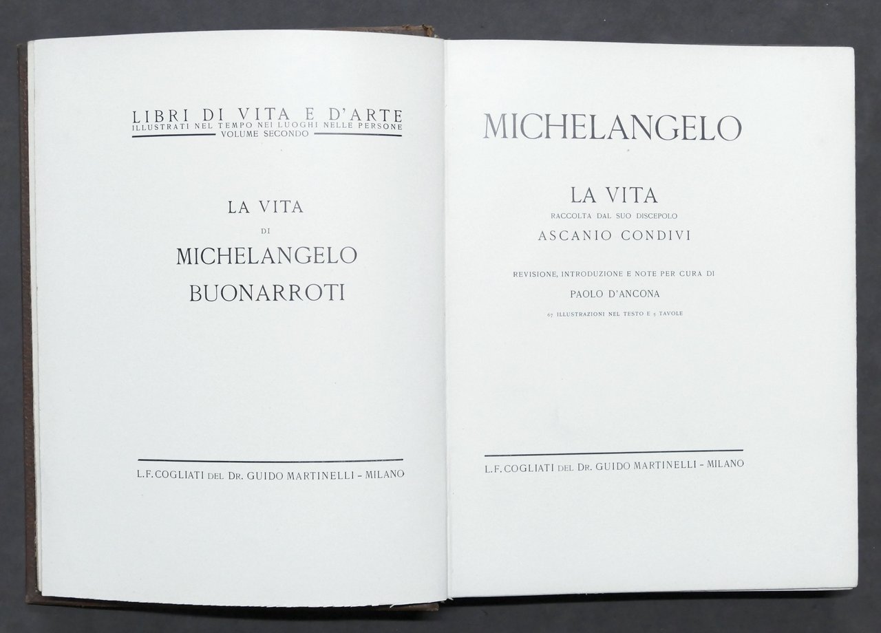 Biografia - Michelangelo La Vita raccolta da Condivi - ed. … | Immagine principale
