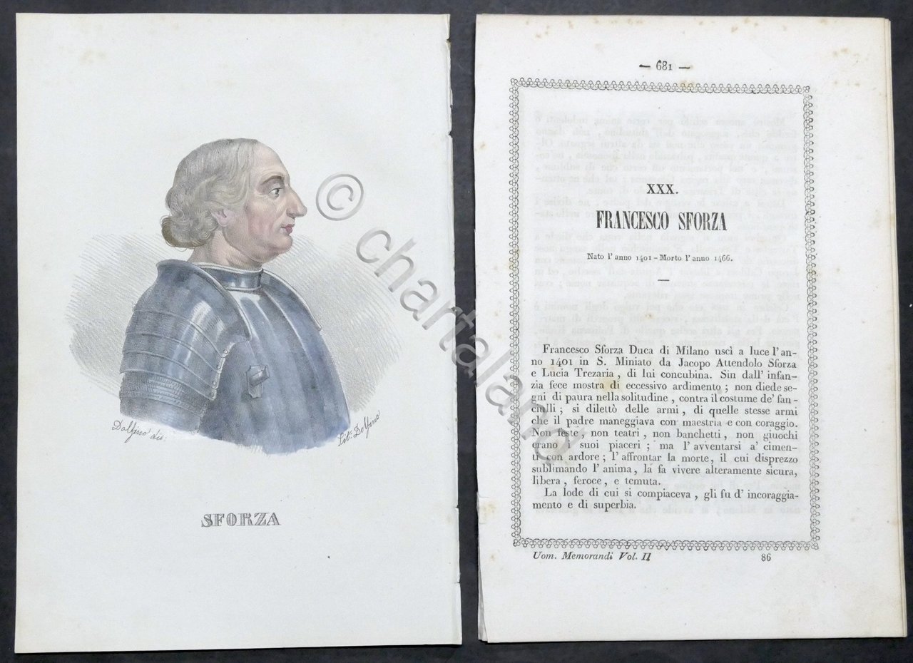 Biografia e stampa di Francesco Sforza Duca di Milano - …