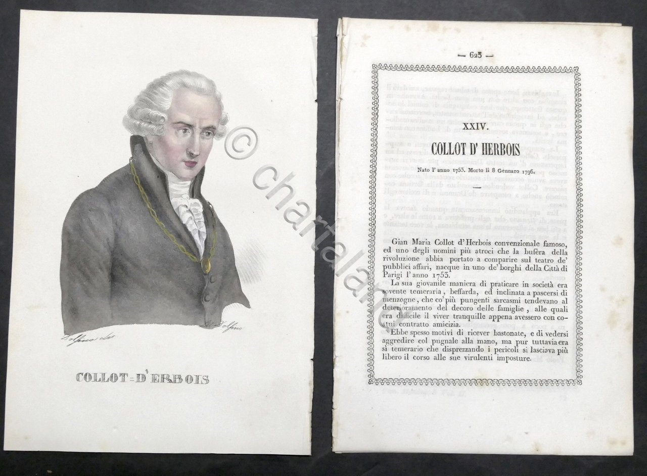 Biografia e stampa di Gian Maria Collot d'Herbois - 1843