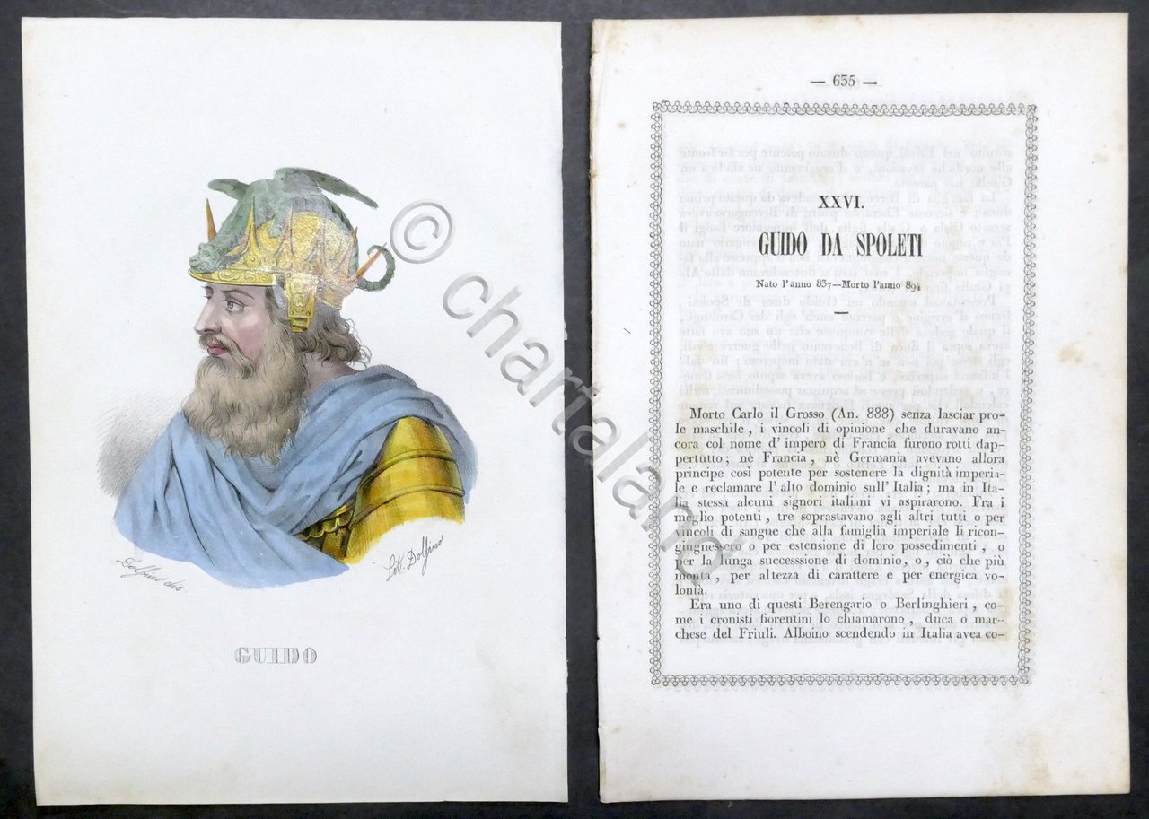 Biografia e stampa di Guido da Spoleto - 1843
