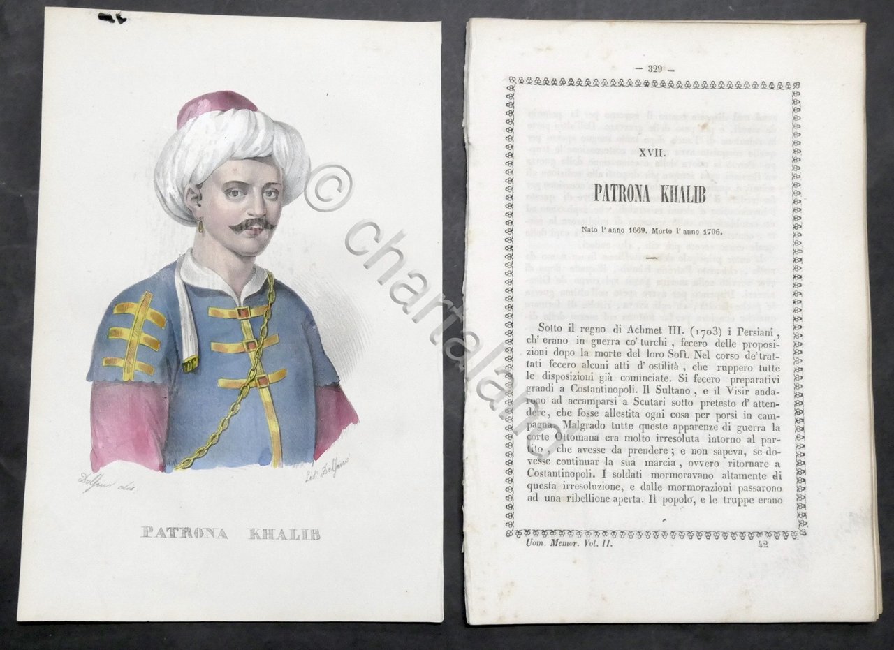 Biografia e stampa di Patrona Khalib - 1842