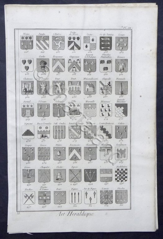 Blason ou art Heraldique - Lotto tavole tratte da Encyclopedie …