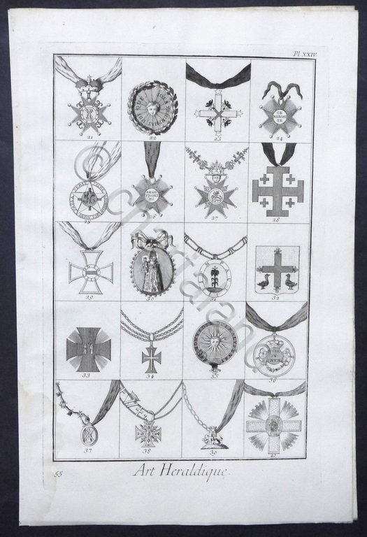 Blason ou art Heraldique - Lotto tavole tratte da Encyclopedie …
