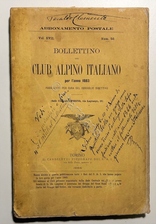 Bollettino del Club Alpino Italiano per l'Anno 1883 - Vol. …