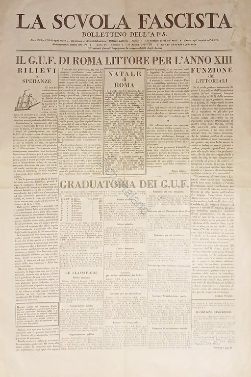 Bollettino dell'A. F. S. - La Scuola Fascista n. 6 …