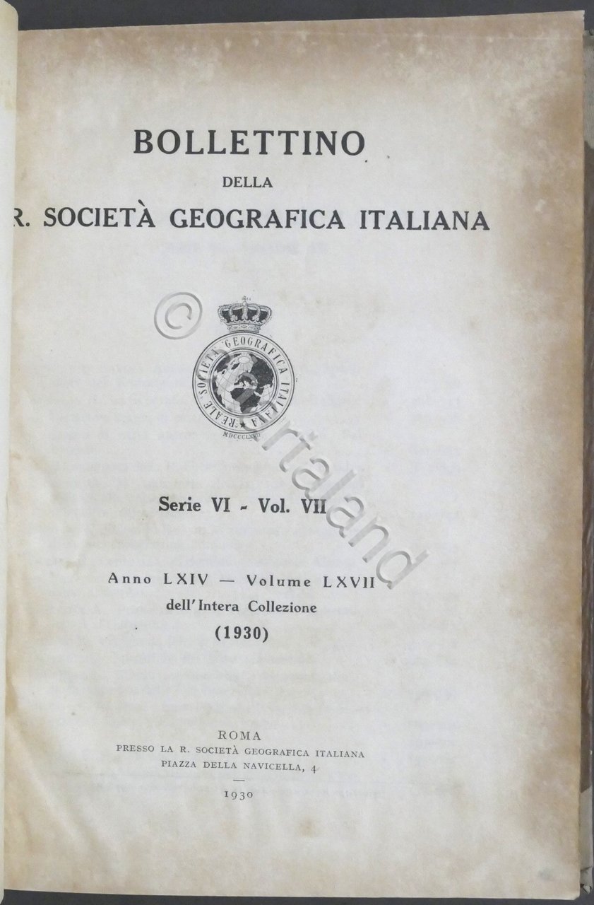 Bollettino della R. Società Geografica Italiana - Serie VI - …