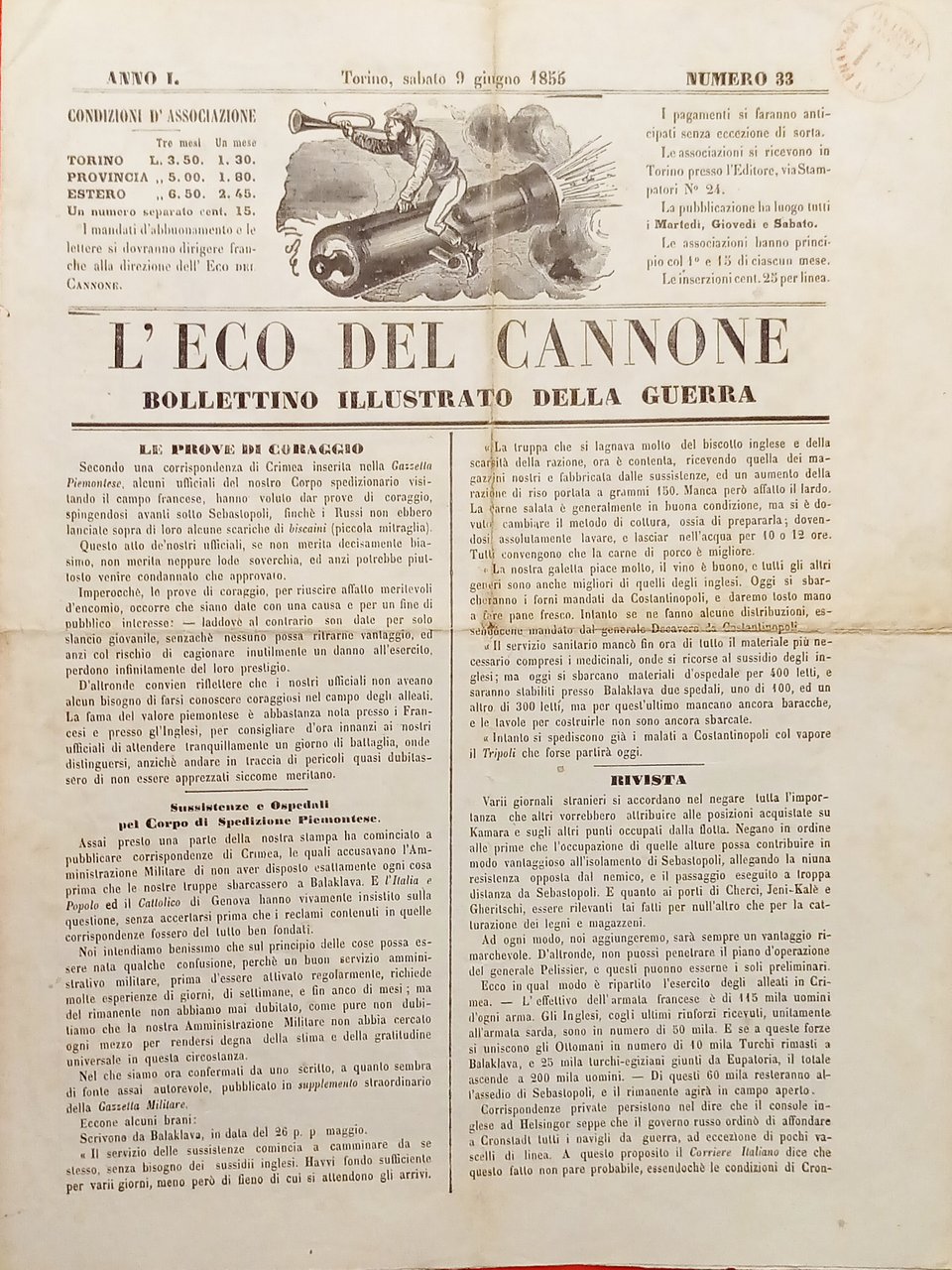 Bollettino Illustrato della Guerra - L'Eco del Cannone N. 33 …