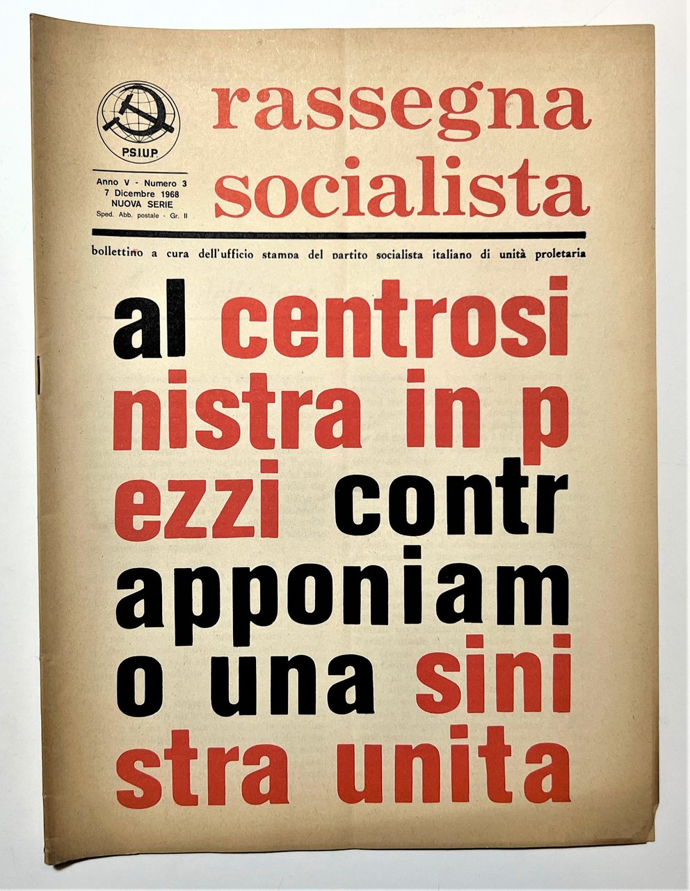 Bollettino PSIUP - Rassegna Socialista N. 3 - 1968 | Immagine principale