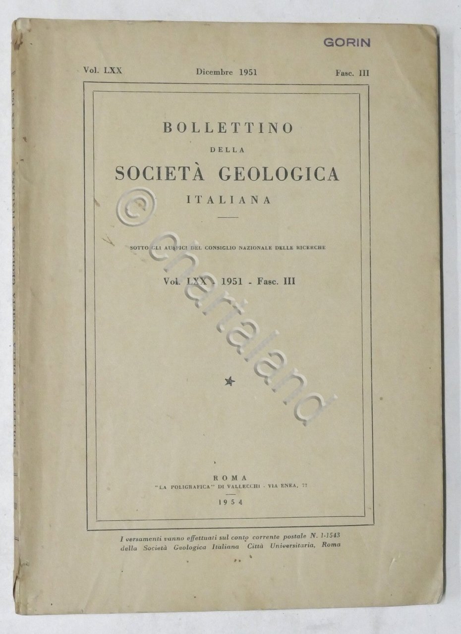 Bollettino Società Geologica Italiana Dicembre 1951 - Stato del Vesuvio …