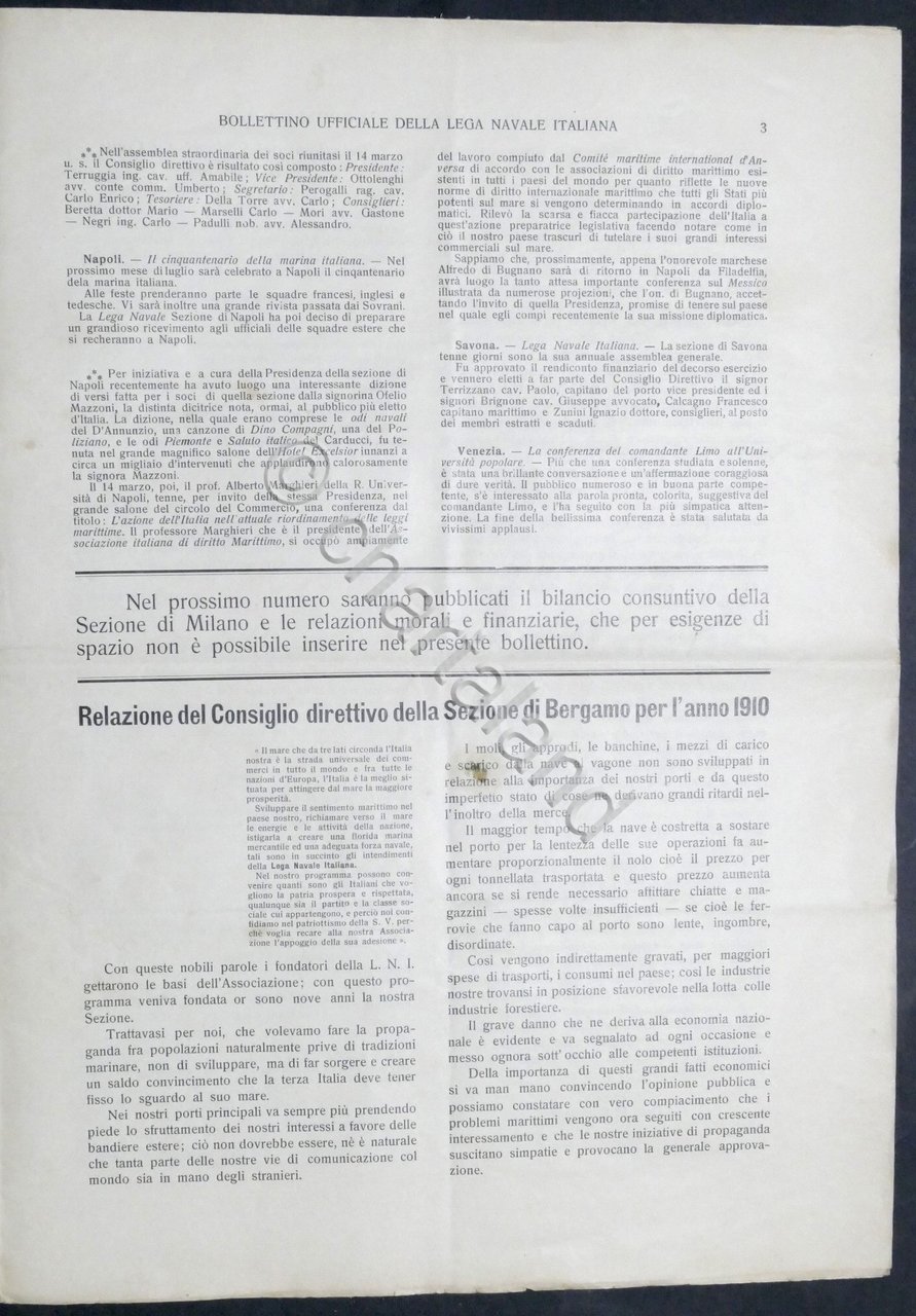 Bollettino Ufficiale della Lega Navale Italiana - Secondo Trimestre 1911
