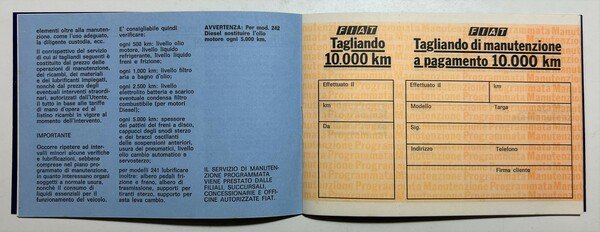 Automobilismo - FIAT - Libretto di assistenza - Anni '80
