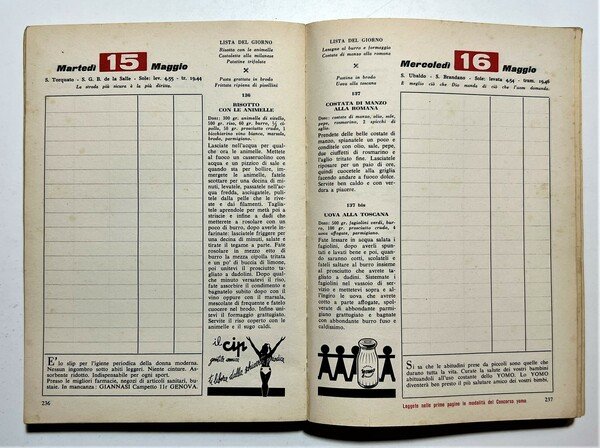 Cucina - Agenda Ricettario - Libro di Casa Domus 1956