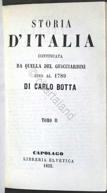 Botta Storia d'Italia continuata da quella del Guicciardini sino a … | Immagine Gallery 4