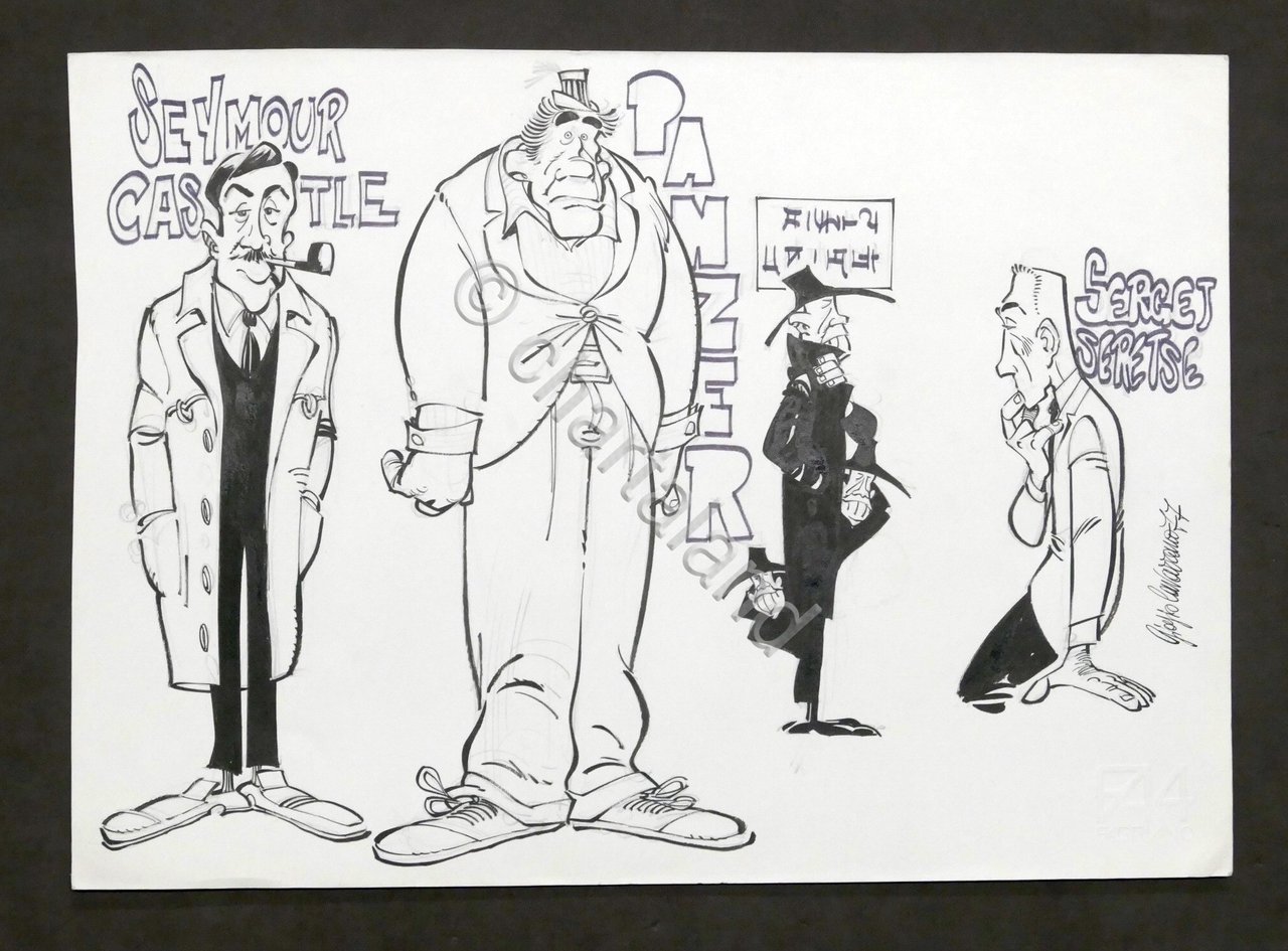 Bozzetto inedito originale in china con autografo di Giorgio Cavazzano …