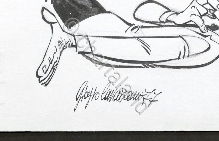 Bozzetto inedito originale in china con autografo di Giorgio Cavazzano …