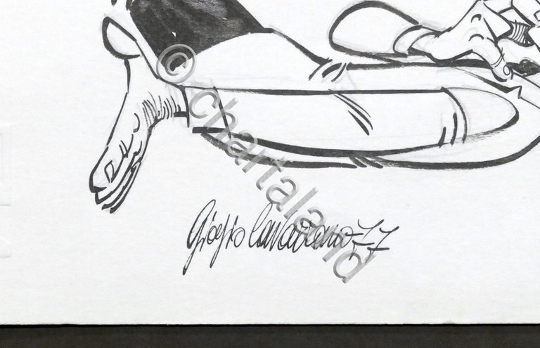 Bozzetto inedito originale in china con autografo di Giorgio Cavazzano …