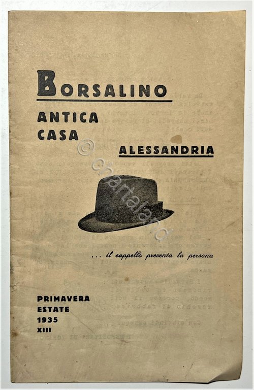 Brochure - Borsalino Antica Casa, Alessandria - Primavera-Estate 1935