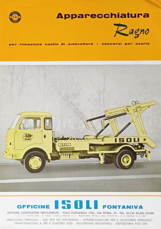Brochure - Officine Isoli Fontaniva - Apparecchiatura Ragno - Anni …