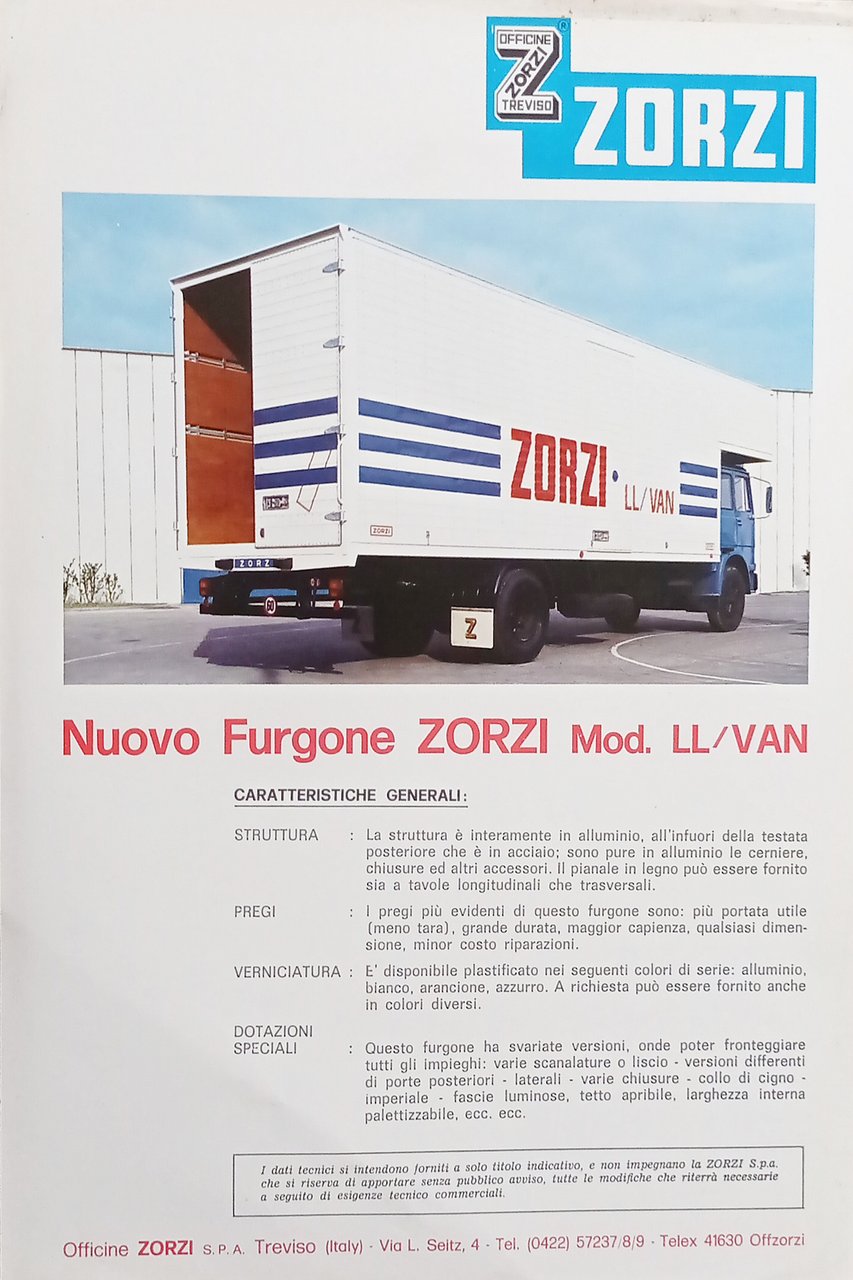 Brochure - Officine Treviso ZORZI - Nuovo Furgone Zorzi Mod. …