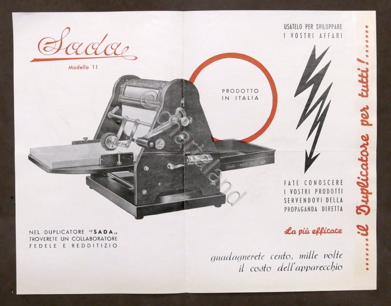 Brochure - Sada - Apparecchio Duplicatore modello 11 - anni …