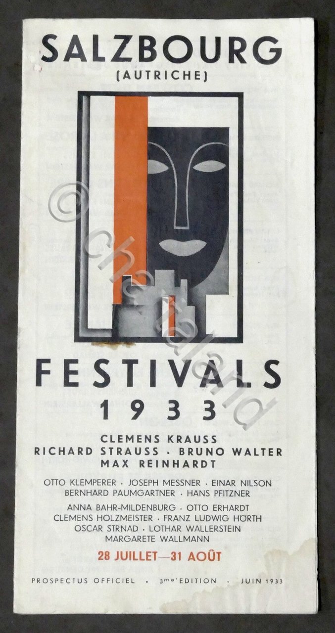 Brochure - Salzbourg (Salisburgo - Austria) - Festivals 1933 Programma … | Immagine principale