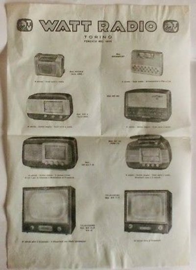 Brochure - Watt Radio - Torino - Fondata nel 1924