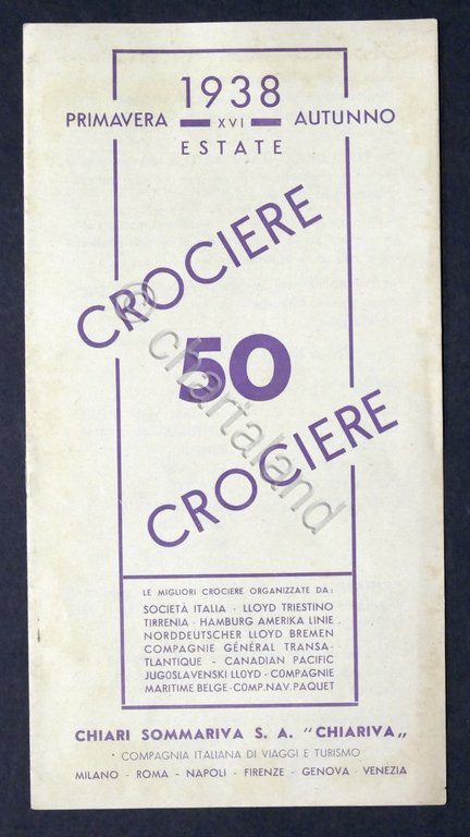 Brochure 50 Crociere primavera estate autunno 1938 - Compagnia Viaggi …