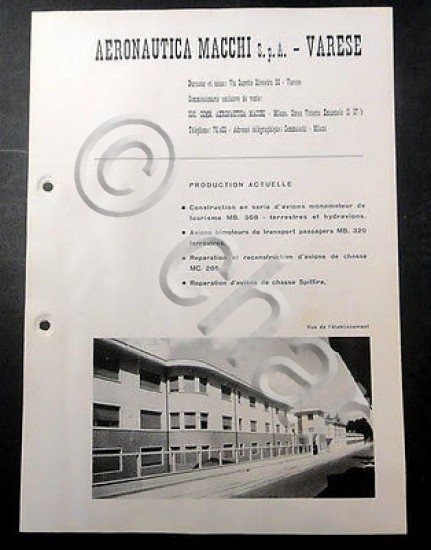 Brochure Aeronautica - Macchi Varese - B 320 - 1950 …