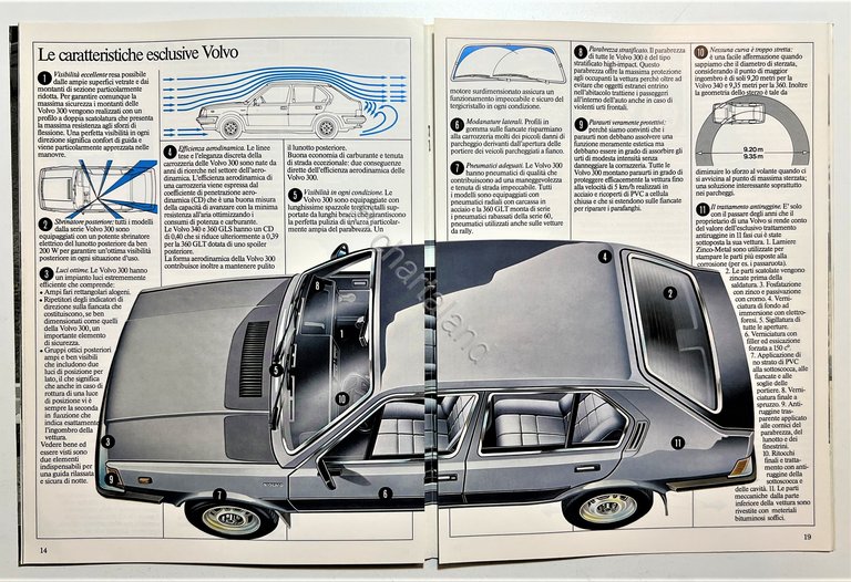 Brochure Auto - Volvo 340 e 360 - Anni '90