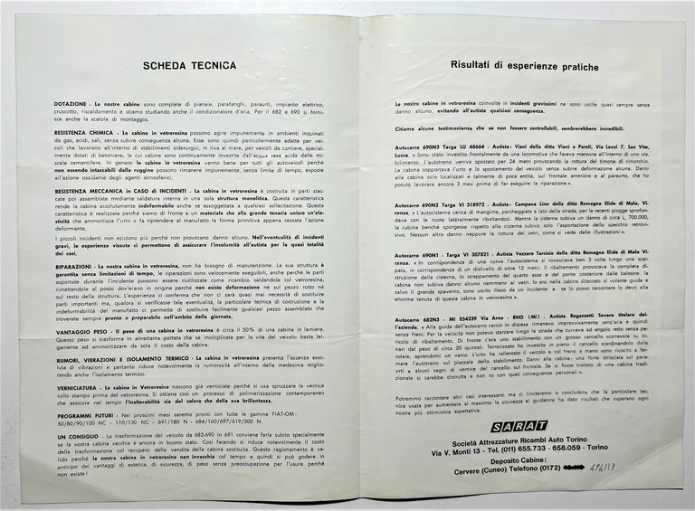 Brochure Auto M.A.P. - Costruzione Cabine per Autoveicoli Industriali 1970 …