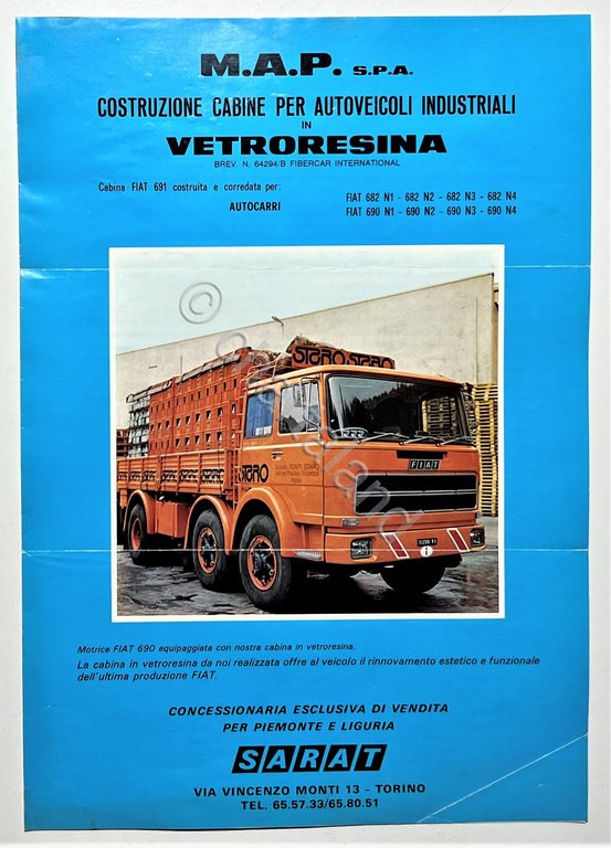 Brochure Auto M.A.P. - Costruzione Cabine per Autoveicoli Industriali 1970 …