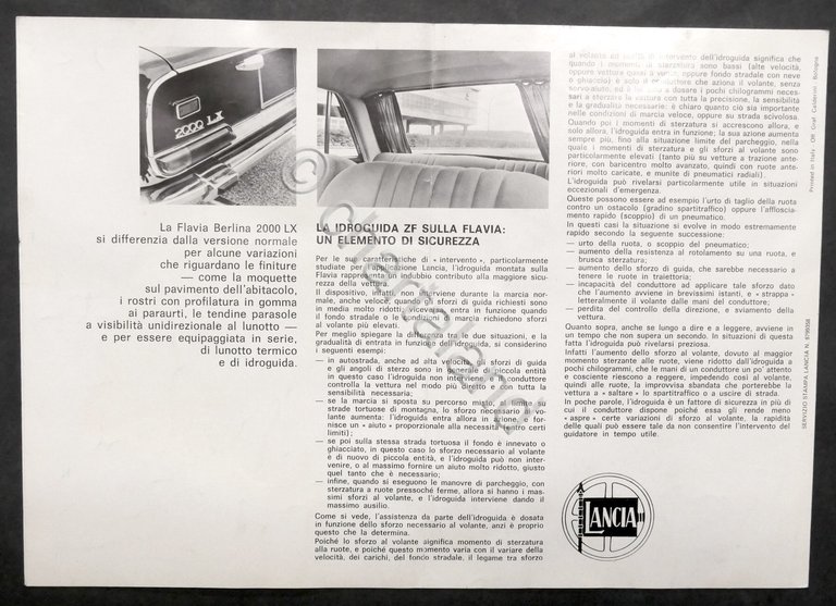 Brochure automobile Lancia Flavia: le nuove 2000 - 1968 ca.
