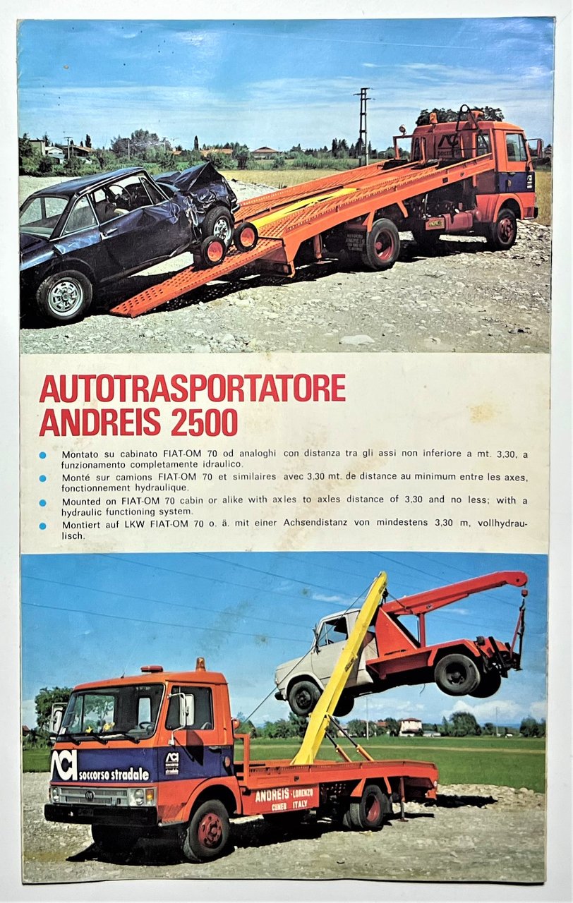 Brochure Camion - Autotrasportatore Andreis 2500 - Anni '70