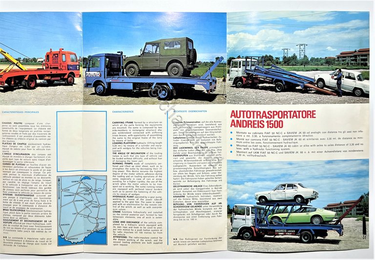 Brochure Camion - Autotrasportatore Andreis 2500 - Anni '70