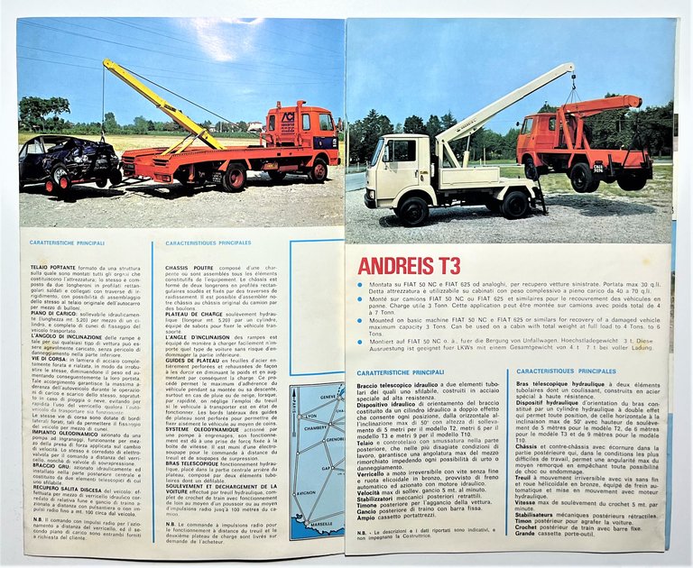 Brochure Camion - Autotrasportatore Andreis 2500 - Anni '70