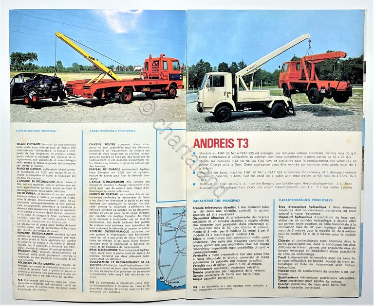 Brochure Camion - Autotrasportatore Andreis 2500 - Anni '70