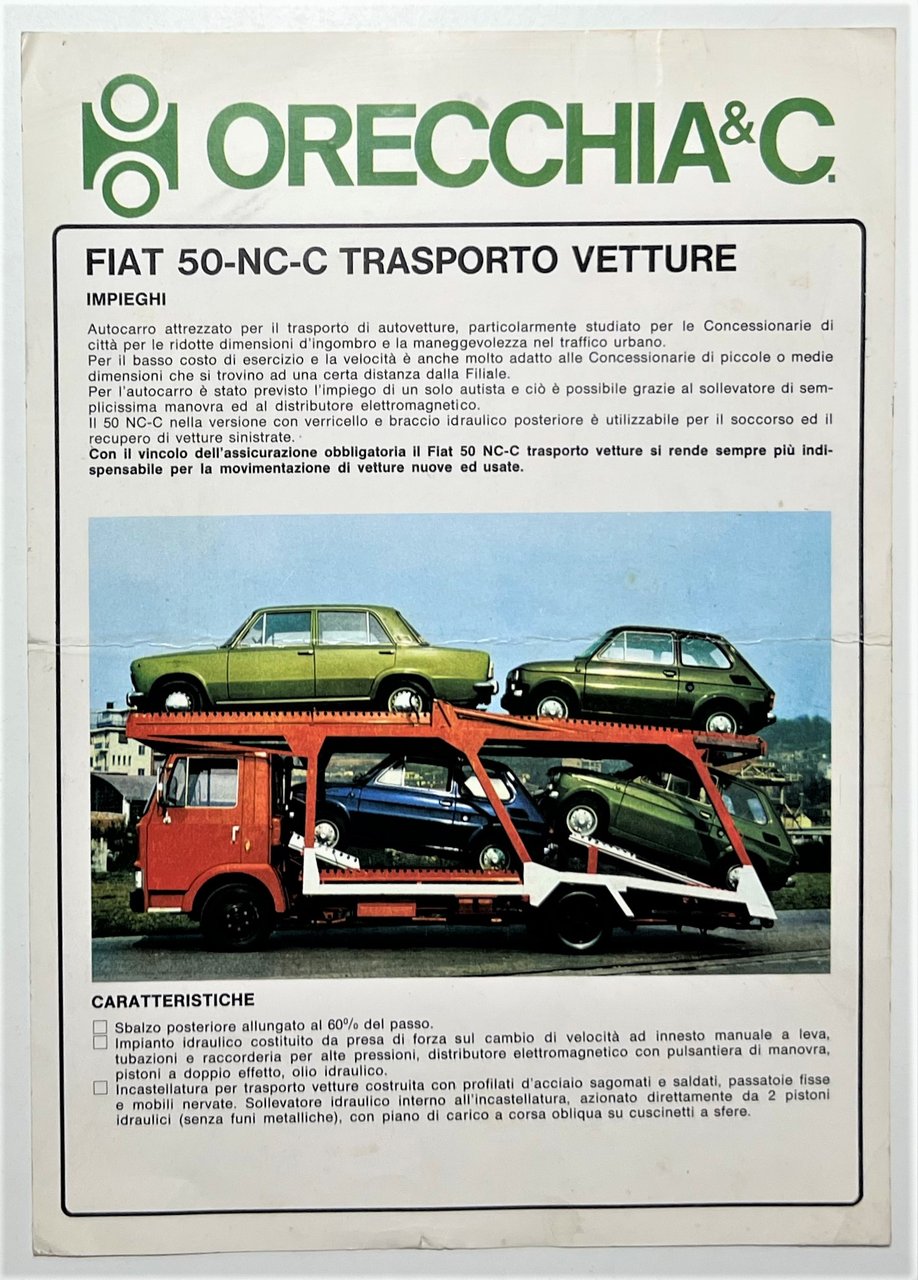 Brochure Camion - Orecchia & C. - FIAT 50-NC-C - …