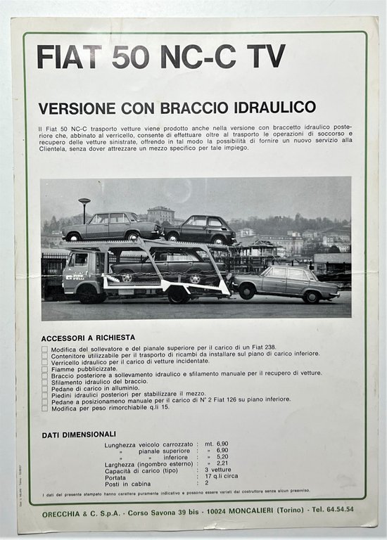 Brochure Camion - Orecchia & C. - FIAT 50-NC-C - …