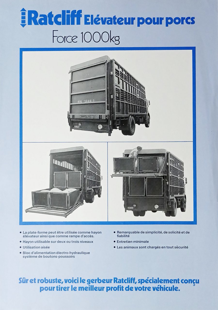 Brochure Camion - Ratcliff Elévateur pour Porcs - Force 1000 …