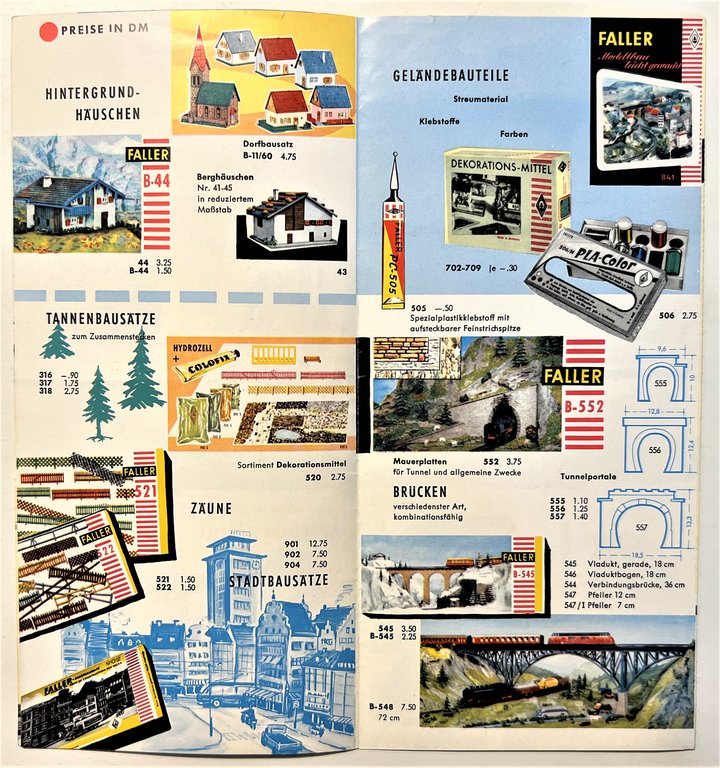 Brochure Catalogo - Modellismo Faller für die freizeit - 1959