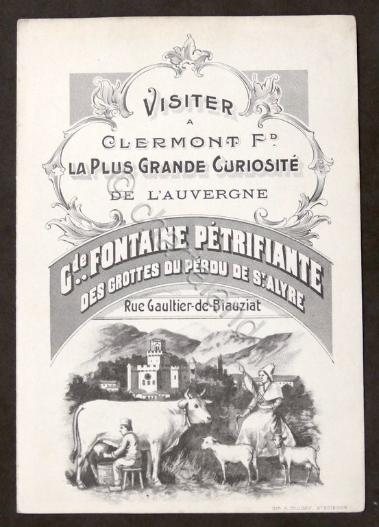 Brochure Clermont Ferrand - Grande Fontaine Petrifiante - inizio Novecento