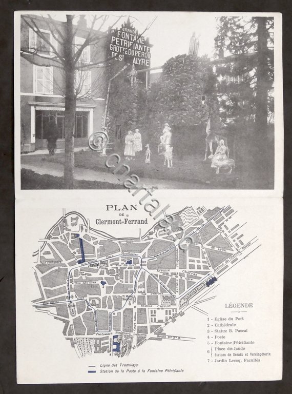 Brochure Clermont Ferrand - Grande Fontaine Petrifiante - inizio Novecento