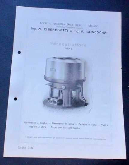 Brochure Cucina - Chieregatti - Idroestrattore tipo C | Immagine principale