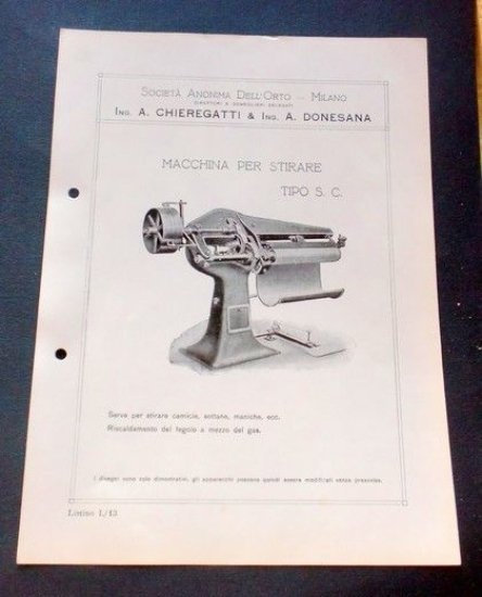 Brochure Cucina - Chieregatti - Macchina per stirare tipo S. … | Immagine principale