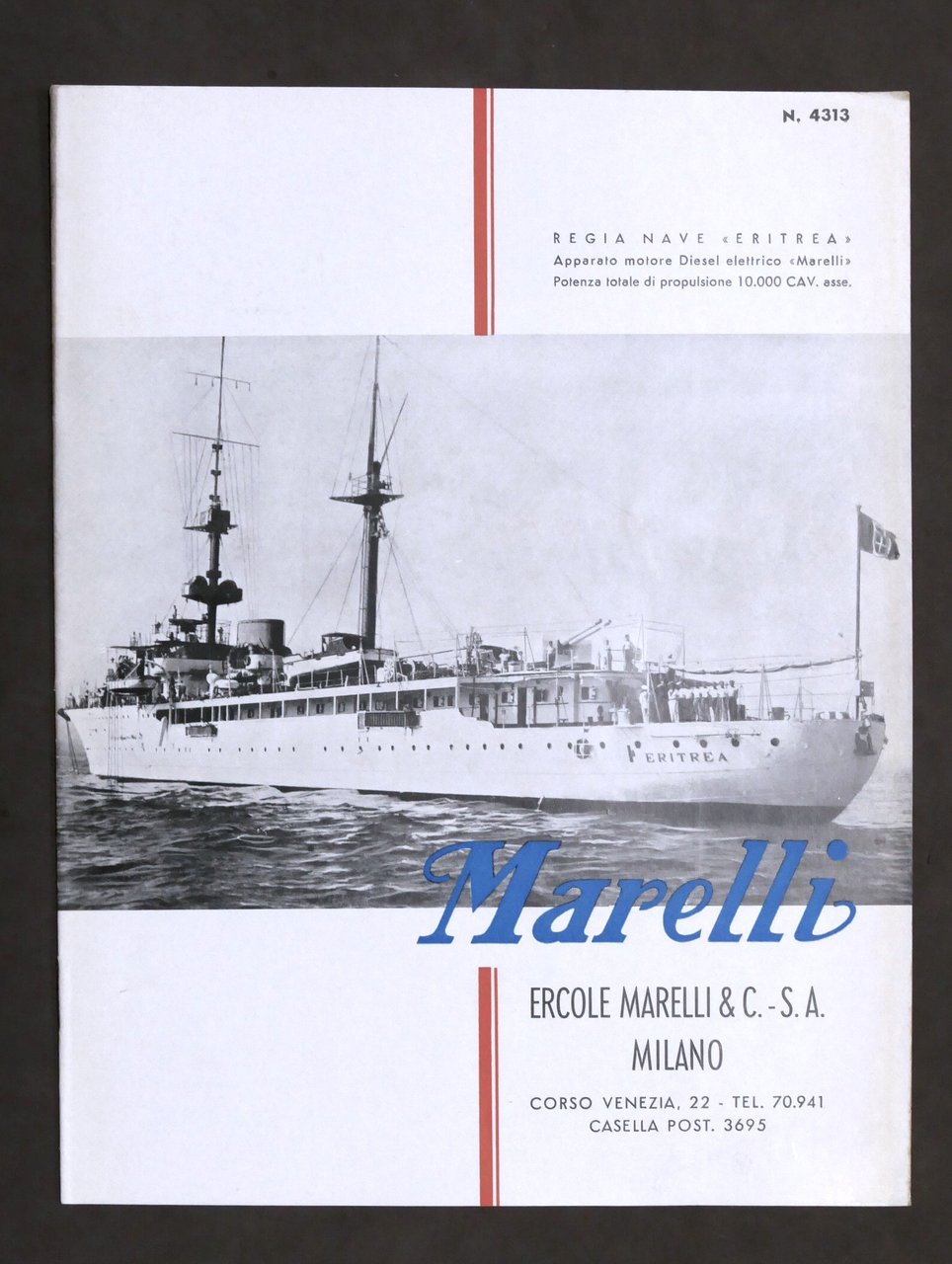 Brochure Ercole Marelli - Attività costruzione apparati elettrici navi 1950 … | Immagine principale