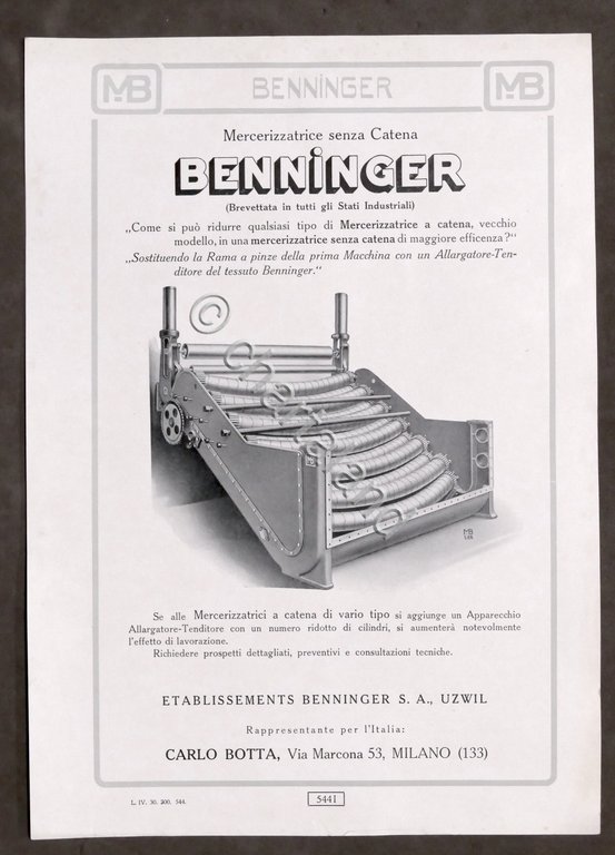 Brochure Industria Tessile - Mercerizzatrice senza Catena - Benninger - …