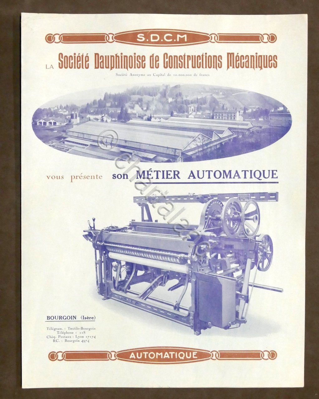 Brochure Industria Tessile - S.D.C.M. - Metier Automatique - 1920 …